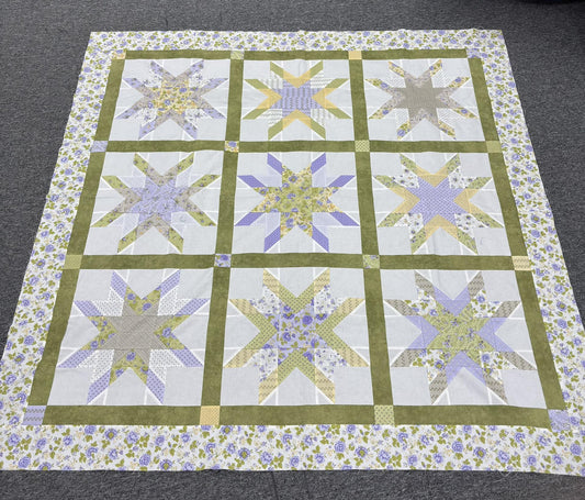 Lavender Stars Quilt Top