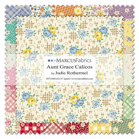 10in Squares Aunt Grace Calicos, 42pcs