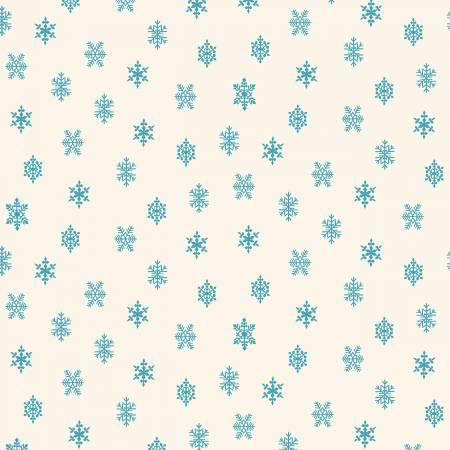 Winter in Snowtown Crm/Lt Blue Snowflakes