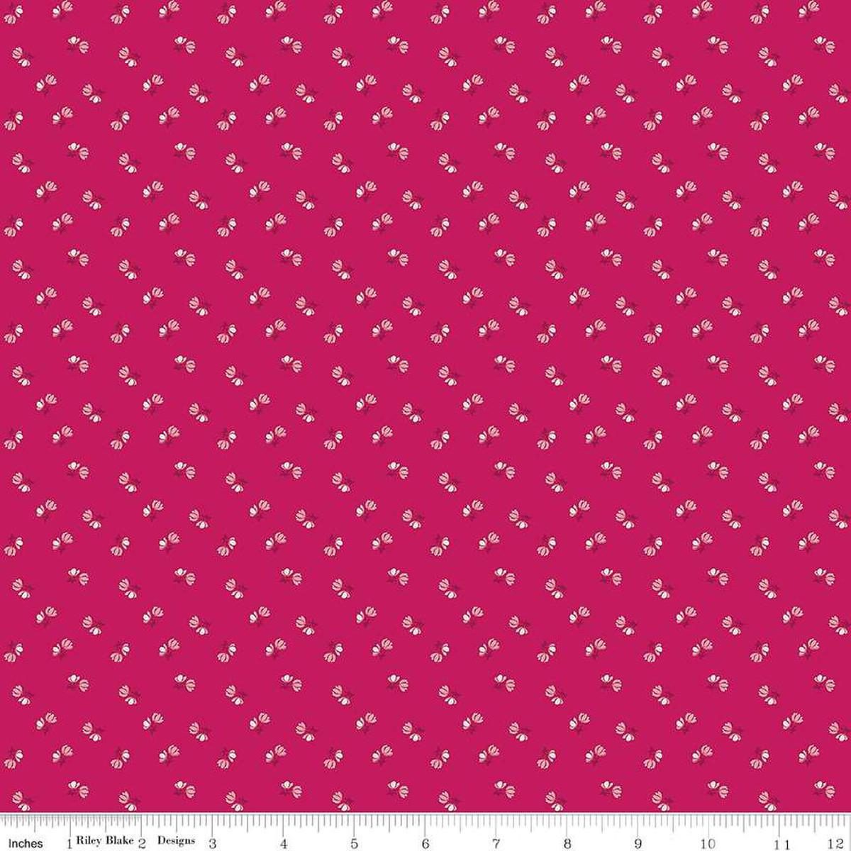 Tulip Cottage Flower Dots Hot Pink