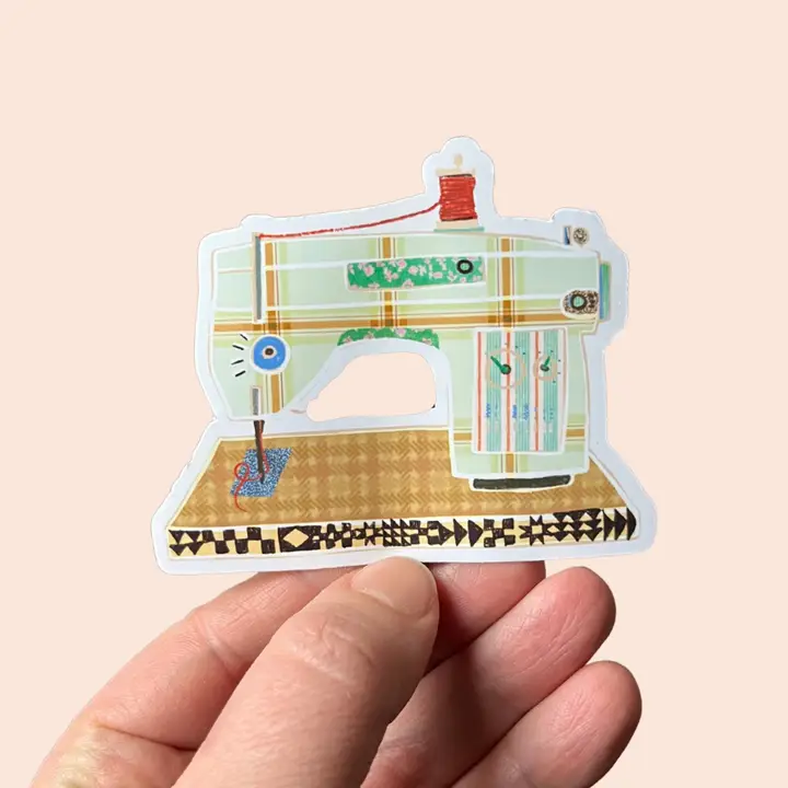 Retro Sewing Machine Vinyl Sticker