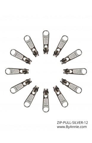 Zipper Pull Set of 12 - Silver