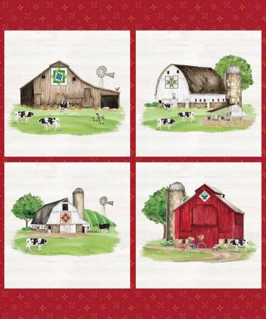Spring Barn Quilts Digitally Printed 36in x 43in Pillow Panel889333334965
