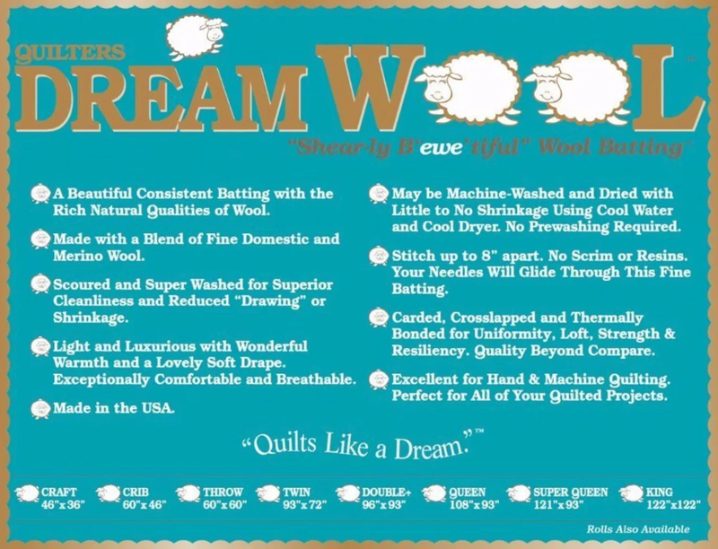 Quilters Dream Wool Batting Twin 93" x 72"