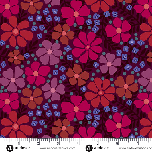 Mystic Meadow Red Packed Floral
