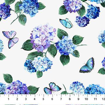 Rhapsody In Blue Hydrangeas & Butterflies