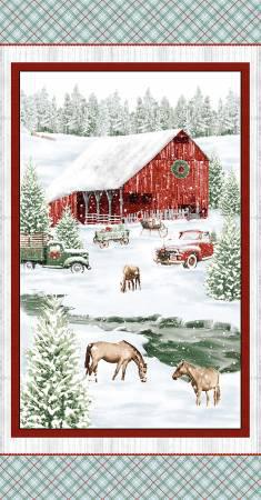 Holiday Spirit Farm Scenic Panel 24"
