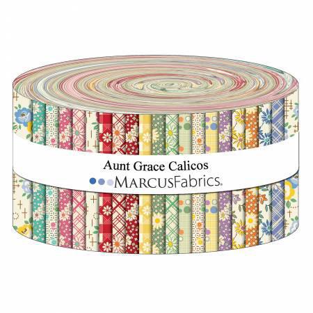 2-1/2in Strips Aunt Grace Calicos, 40pcs