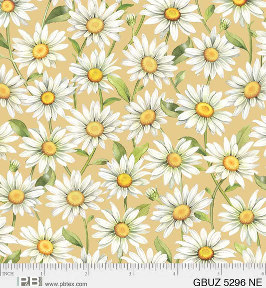 Garden Buzz Dasies on Tan