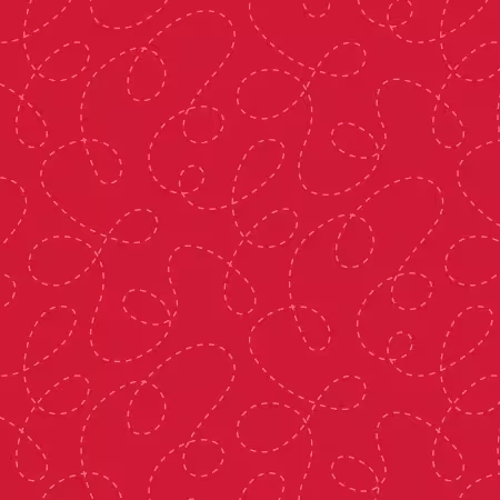 One Stitch Two Stitch - Stitched Curlicues Red