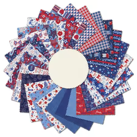 2.5in Strips Patriotic Minis, 40pcs/bundle