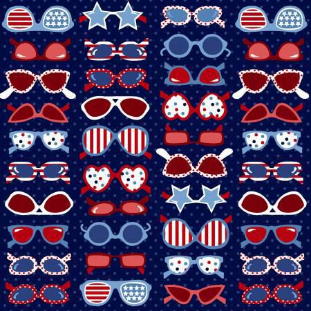 Star Spangled Beach Navy Sunglasses