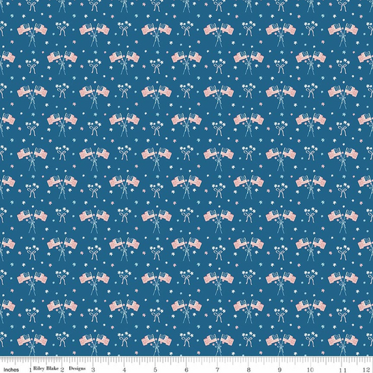 Firework Fields Flags Coastal Blue