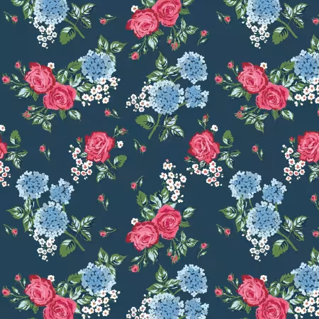 Bluegrass Charm Main Navy Floral