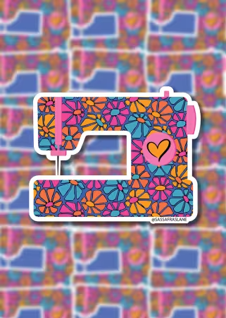 Daisy Sewing Machine Sticker