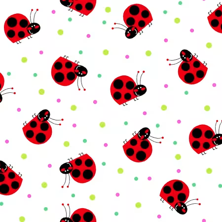 White Ladybug Comfy Flannel