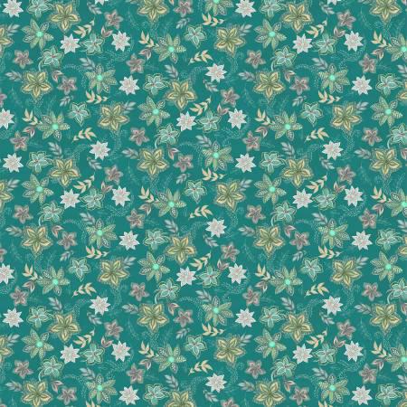Blissful Teal Graphic Floral