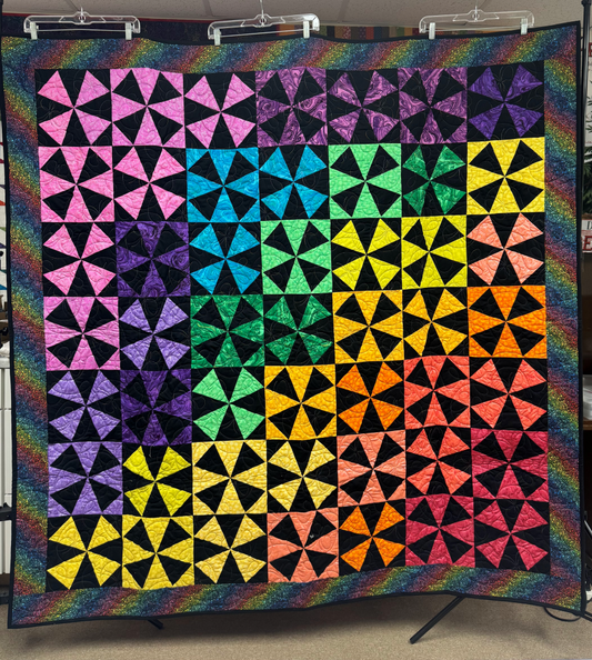 Rainbow Spider Web Quilt