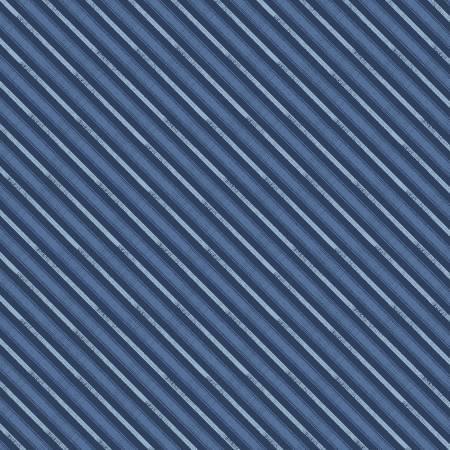 Lake Retreat Navy Diagonal Stripe