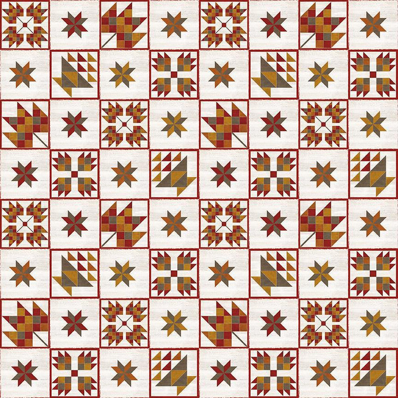 Fall Barn Quilts Blocks on Parchment