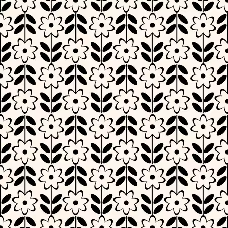 Monochrome Muse Porcelain & Ebony Floral Stripe