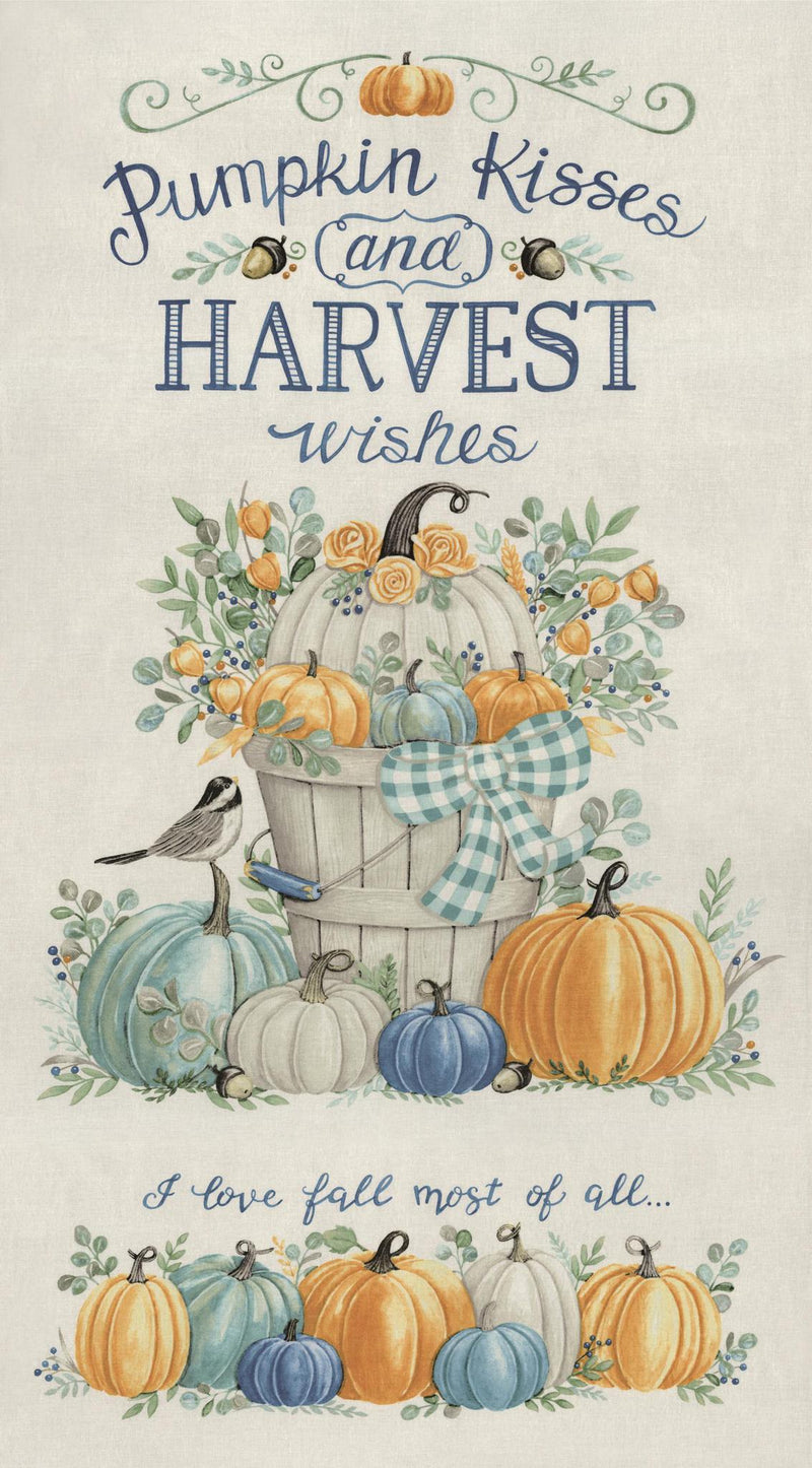 Harvest Wishes Panel Whitewashed 24"
