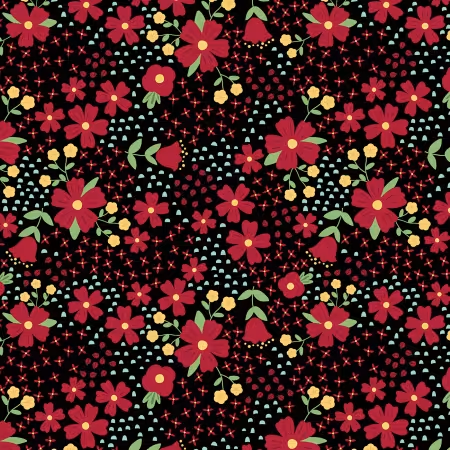 Little Ladybug Floral Black