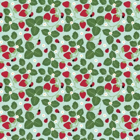 Little Ladybug Strawberries Blue