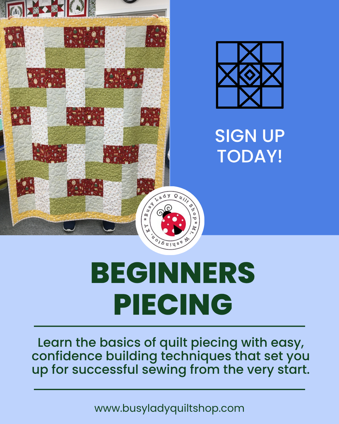 Beginner Piecing - October 15th + 17th