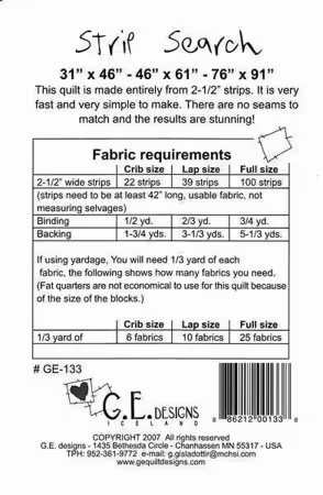 Strip Search Quilt Pattern