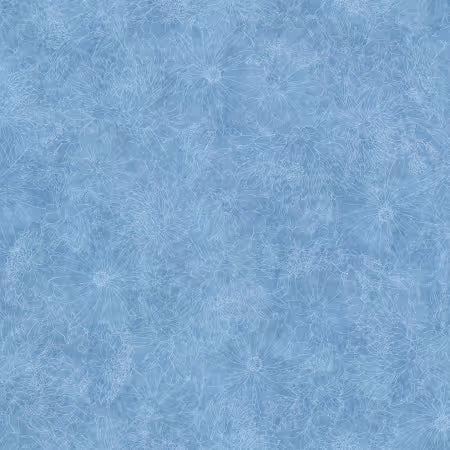 Fine Line Floral 108" Wide Back Soft Blue