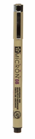 Pigma Micron Pen Black .50mm Size 08