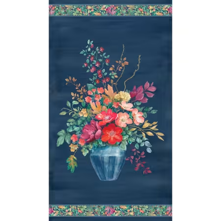 Floral Drama 24" Dark Denim Panel
