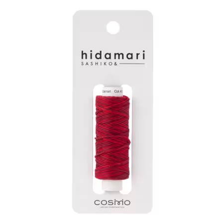 Cosmo Hidamari Sashiko Variegated Thread 30 Meters Cranberry Red