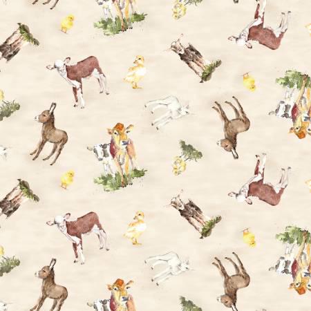 Light Khaki Farm Life Digital Baby Animals