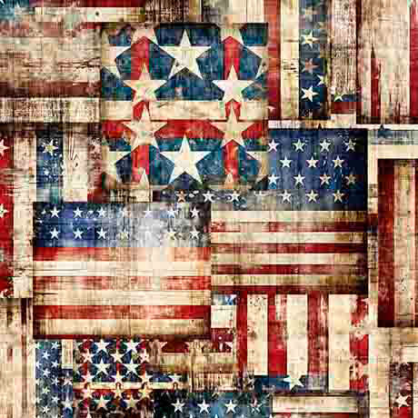 1776 Flag Patchwork 108" Wide Back