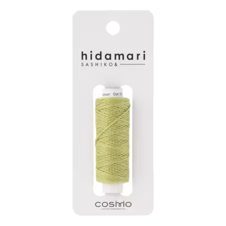 Cosmo Hidamari Sashiko Solid Thread 30 Meters Green Tea