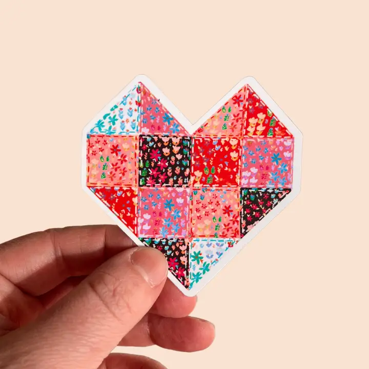 Quilt Heart Vinyl Stickers