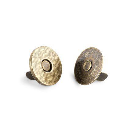 Thin Magnetic Snaps Bag Hardware - 3/4" - 2/Pack - Antique Brass