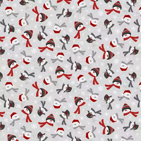 Blizzard Fun - Light Gray Snowmen Heads