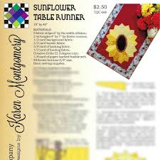 Sunflower Table Runner Pattern