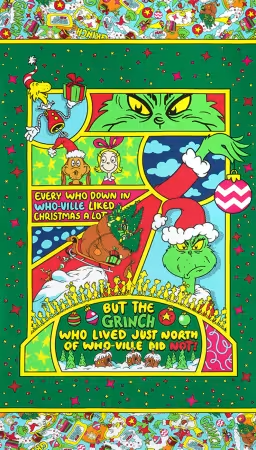 Grinch Panel Holiday 24" Panel