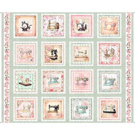 Sew Shabby Chic Sewing Machine Block Panel