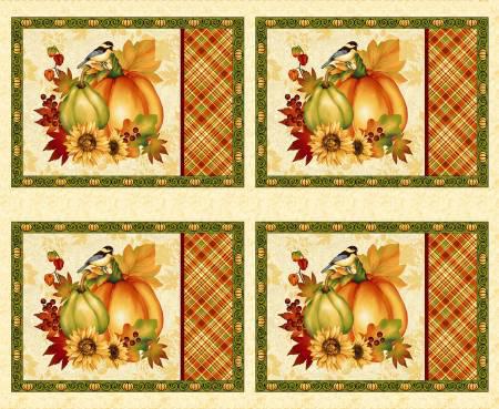 Seeds of Gratitude Cream Placemats 36 Inch