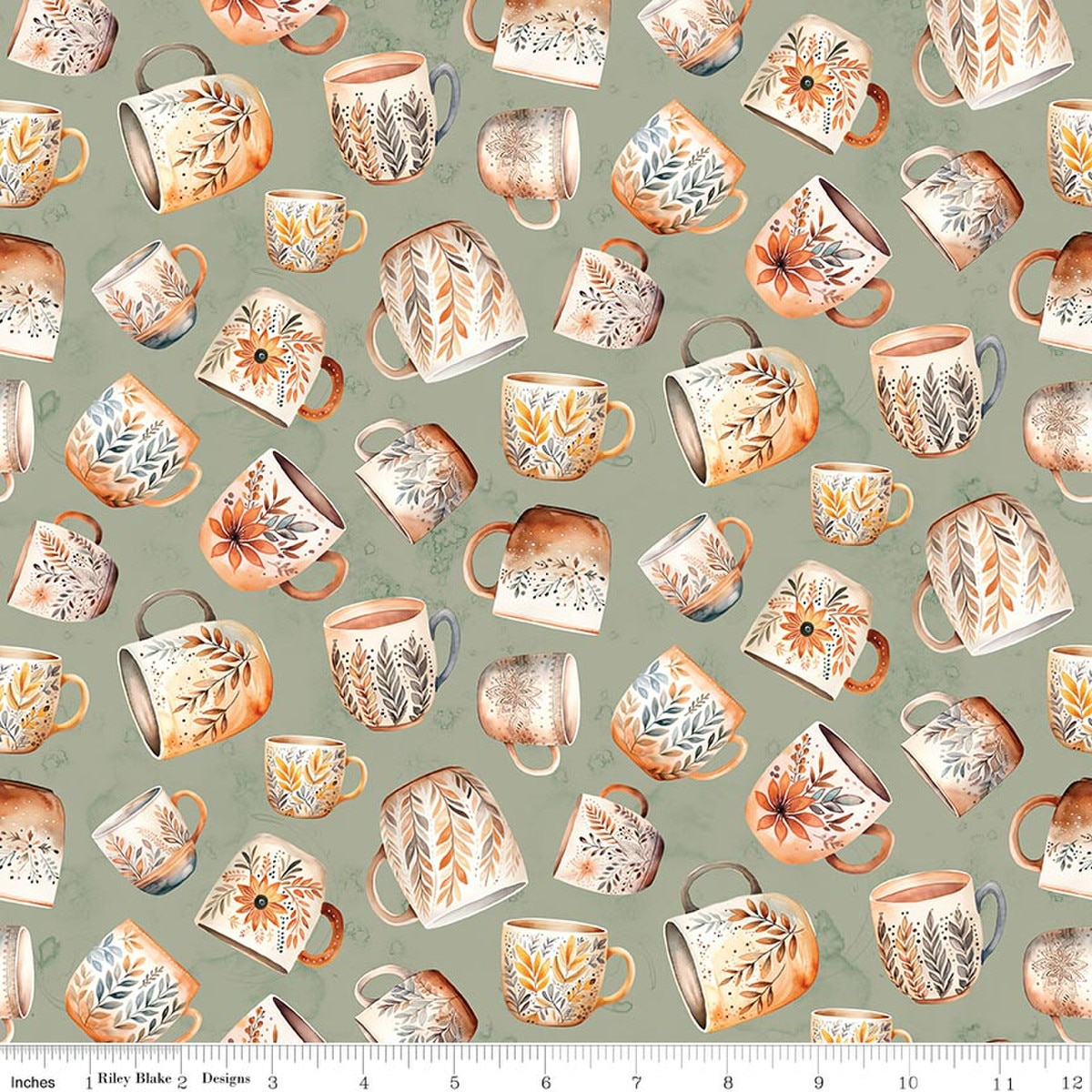 Coffee Time Mugs Sage