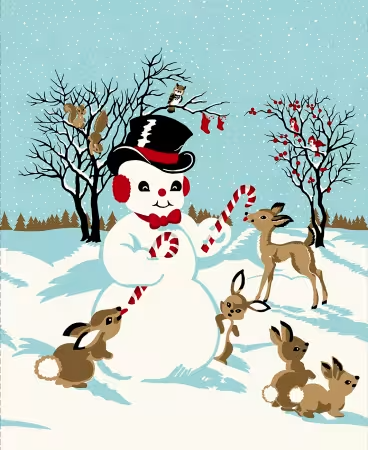 Frosty & Forest Friends - Snowman and Friends 36" Panel