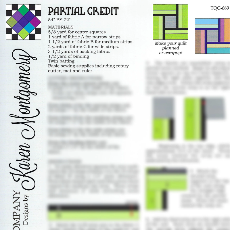 Partial Credit Quilt Pattern
