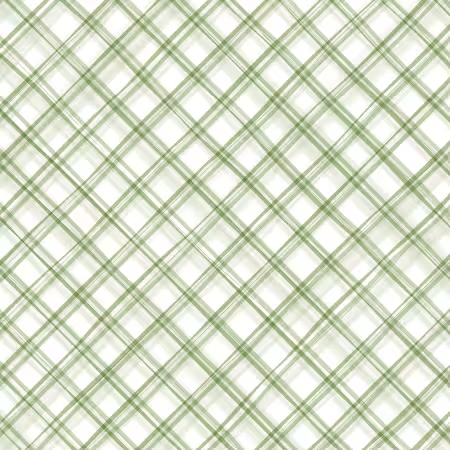 Country Poetry Hand Drawn Gingham Green