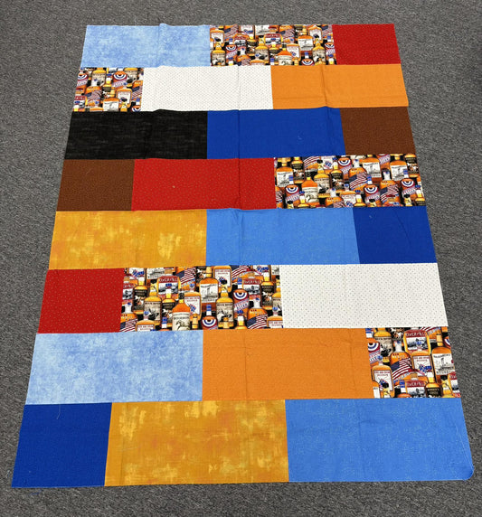 Bourbon Bottles Quilt Top