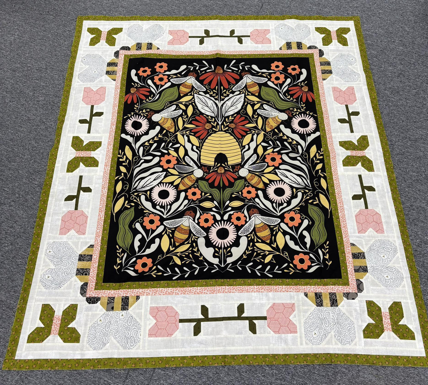 Bee Hive Honey Quilt Top